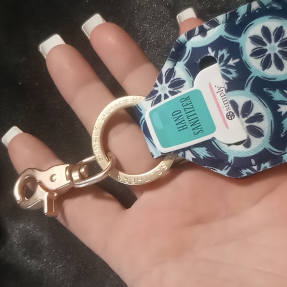 Simply southern gold tone lobster hook key chain hand sanitizer holder neoprene - Picture 2 of 4